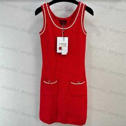 Designer women's casual dress 2024 Early Spring New Elegant and Elegant Style Handwoven Heavy Industry Design Sleeveless Dress