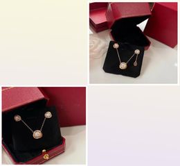 Luxury Jewelry Set Necklace and Earrings Trinity Brand Designer S925 Sterling Silver Round Circle Charm Short Choker For Fashion W7314293