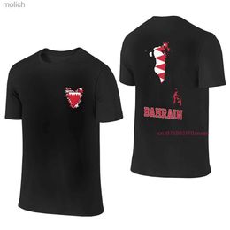 Women's T-Shirt 100% Cotton Bahrain Flag Map Emblem Double Print T-shirt Mens Summer Casual Short Sleeve Harajuku T-shirt S-6XLWX