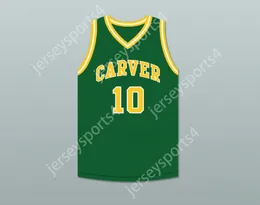 CUSTOM NAY Youth/Kids TIM HARDAWAY 10 CARVER MILITARY ACADEMY CHALLENGERS GREEN BASKETBALL JERSEY 1 TOP Stitched S-6XL