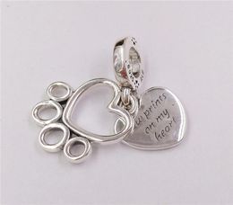 925 Sterling Silver valentines day Jewellery making style Hearts & Paw Print Dangle charms chain diy girls bracelet for women necklace bead kit bangle 799320C015780718