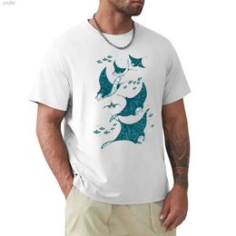 Men's T-Shirts Manta Ray T-shirt Custom Design Your Own Flat Mens Solid Color T-shirtL2405