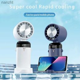 Electric Fans New portable handheld fan LED 3600mah USB charging air cooler folding mini electric fan small pocket air conditionerWX