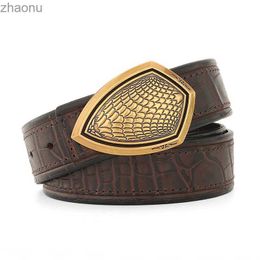 Belts 2024 High Quality Upscale Genuine Leather Vintage Slide Buckle Luxury Brand Famous Designers Young Men Casual Cintos Masculinos XW