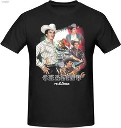 Men's T-Shirts Chalino Music Sanchez Mens Staff Shirt Collar Vintage Short sleeved Top BlackL24056