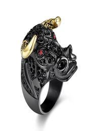 BC Big Head Cow design New New Animal Ring Black and goldcolor Trendy Jewellery for party design Superior Quality Fashion rings7824339