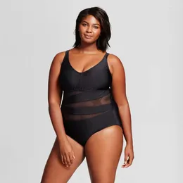 Women's Swimwear Sexy One Piece Large Swimsuits Plus Size Solid Female Bathing Suit For Pool Beach Swimming BodySuits