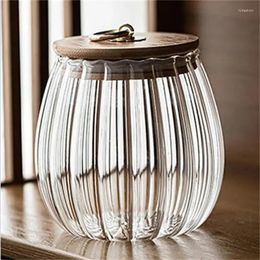 Storage Bottles Household Tank Sealed Stripe Creative Glass Sugar Petal Can Food-grade Large-Capacity Tea