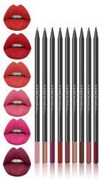 WholeNew Lipstick Pencil Women039s Professional Lipliner Waterproof Lip Liner Pencil 9 Colors Makeup Tools Comestic3166220