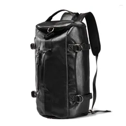 Backpack Brand Laptop Men Leather Travel Bags Large Capacity Bagpack Casual Black School Bag Male Daypack Mochila