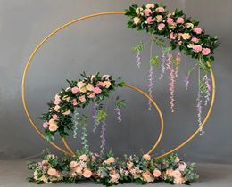 Wedding Decor Props Metal Circle Frame Backdrop Decor Wedding Arch Wrought Iron Shelf DIY Party Decoration Round Flower Stand6506157
