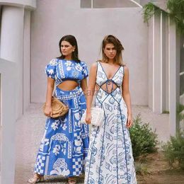 Basic Casual Dresses Designer Dress Spring/Summer New Style Slim Fit Printed Large hem High end Dress for Women