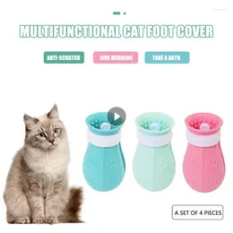 Cat Costumes Claw Protector For Grooming Bathing Shaving Anti-scratch And Bite Soft Silicone Supplies Shoes Convenient Adjustable