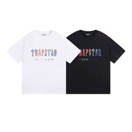 Small Trendy Brand New Trapstar Multi-color Letter Printed Pure Cotton Casual Loose Men's and Women's Short Sleeved T-shirt