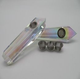 Whole Natural titanium angel aura quartz crystal point smoking pipes wand modern smoke pipe for 5493131