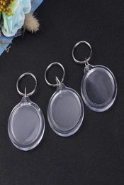 100pcs Po Keychain Circular Transparent Blank Acrylic Insert Po Picture Frame Keyring Key Holder Diy Split Ring Key Chain9145123