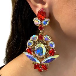 Costume Accessories Shiny Multicolor Rhinestone Romantic Banquet Party Crystal Earrings Jewellery Dressing Accessories