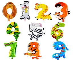 Animal shape digital aluminum balloon party decoration children toy decorate birthday gift balloons9455340
