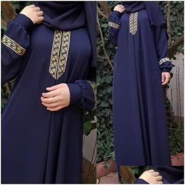 Basic Casual Dresses Abaya Arabic Lace Muslim Dress Women Turkey Islam Prayer Caftan Marocain 2021 Winter Spring Clothes Vestidos1 Dro Dhcdy