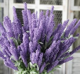 12Heads Artificial flowers PE Lavender Fake Flower Wedding Flower Bouquet kunstbloemen artificial grass fake plants GB5337741800