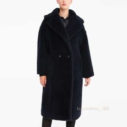 Zarif moda lüks tasarımcı ceket kaşmir ceket yün karışımı kadın paltosu tedgirl alpaca yün yaka göğüslü takım elbise ceket kadın siyah mavi maxmaras