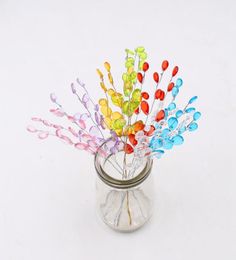 10pcs Artificial Water Drop Acrylic Flower Stem Crystal Handmade Wedding Christmas Decoration DIY Wreath Sheep Handicraft Flower7053101