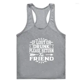 Men's Tank Tops If Lost Or Drunk Please Return To My Friend Funny Gift Gym Clothing Men Casual For Adult Co