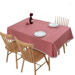 Table Cloth Special Occasions Daily Use Home Cheque Wrinkle Free Grid Gingham Washable Tablecover For Family Dinners