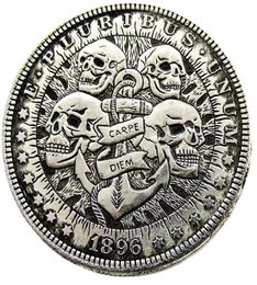 HB24 Hobo Morgan Dollar skull zombie skeleton Copy Coins Brass Craft Ornaments home decoration accessories6656426