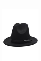 Fall Winter Korean version of the flat Woollen hat belt big eaves felt hats plain weave cap Europe and America9679571