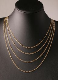 Fashion 18K gold plated and 925 sterling silver plated 2mm Wide Heavy Figaro Necklace Women Chains Men039s4680643