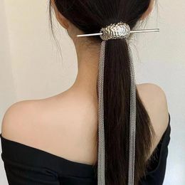 Hair Clips Alloy Long Tassel Stick Clip Exquisite Hairstyle Fixator For Women Horsetail Claw Fashion Accessories Headwear