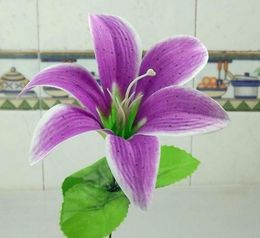 Silk Single Stem Lily 240p 30cm1181quot Dia 16cm Artificial Simulation Lilies Flower Wedding Christmas Party Decoration3207730