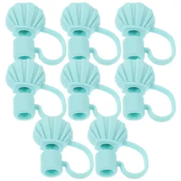 Disposable Cups Straws 8 Pcs Straw Plug Dust Cover Cap Caps Covers Silicone Kawaii Wrapped Charm