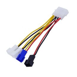 1pcs 4-Pin Molex To 3-Pin Fan Power Cable Adapter Connector 12v/2 / 5v/2 Computer Cooling Fan Cables for CPU PC Case Fan