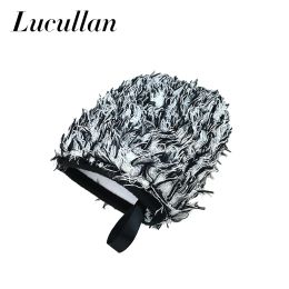 Accessories Lucullan Twosided Microfiber Wheel Detailer Wash Glove Super Soft Long Hair Car Detailing Pocket Mitt