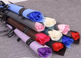 Artificial Flower Rose Everlasting Soap Flower Home Docoration Gift Rose Craft Papper Wrapped Ribbon Holiday Gift7772193