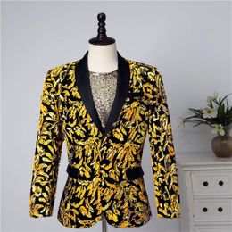 S-6XL2020 Night club singers dazzle stage suit dazzle sequin suit jacket man 2455