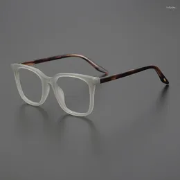 Sunglasses Frames Retro Vintage Luxury Matte Acetate Eyeglasses Men And Women Square Steampunk Style Glasses High Street Star Eyewear