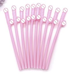 Party Decoration 10 pcs Drinking penis straws Bride Shower Sexy Hen Night Willy Penis Novelty Nude Straw for Bar Bachelorette3857358