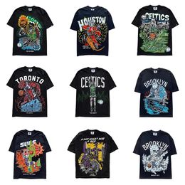 Classic WL Cotton T Shirts Streetwear Anime Casual Mens Clothing Oversized Basketball Print Men Short Sleeve Tops Tees 240423