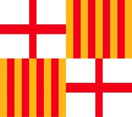 Spain Flag of Barcelona 3ft x 5ft Polyester Banner Flying 150 90cm Custom flag outdoor3197514