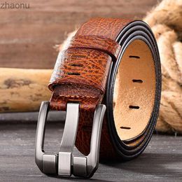 Belts 3.8CM Genuine High Quality Leather Belt Men Luxury Vintage Metal Pin Buckle Design Belts Brand Strap for Jeans Designer Strap XW