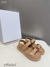 designer sandal for women platform sandals sandale slides shoes thick bottom summer flat heel hook loop casual beach buckle genuine leather high quality with box 10A