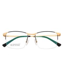 Pure Titanium Retro Myopic Glasses Frame Men039s Ultralight Optical Halfframe Glasses8740409