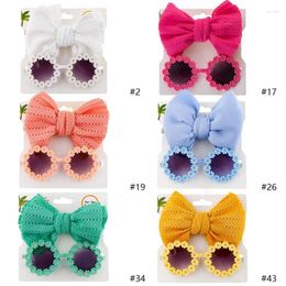 Dog Apparel Childrens Sunglasses Hairband Set Durable And Comfortable Wear-resistant Baby Girl Hair Accessories Bow Band
