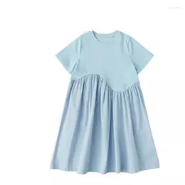 Girl Dresses 2024 Summer Dress For Kids 6 To 14 Years Cotton Princess Teen Party Clothing Midi Length Long