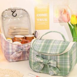 Cosmetic Bags Portable Convenient Zipper Storage Bag Bowknot Wash Makeup Beauty Pouch Toiletries Organiser