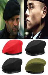 2019 Newest Unisex Breathable Pure Wool Beret Hats Men Women Special Forces Soldiers Death Squads Military Training Camp Hat6947932