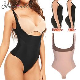 Women's Shapers Seamless Bodysuit Women Butt Lifter Shapewear Belly Control Body Shaper Corset Strappy-Back Chest Lift Correct Pore Underwear Y240429